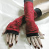 Arm Warmers - Distressed - Blood red rips mesh distress apocalypse steampunk gothic vampire living dead zombie belly dancing horror goth emo steampunk buy now online