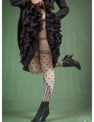 Garter Heart Leggings - Fishnet - Wearable art legging carousel ink steampunk buy now online