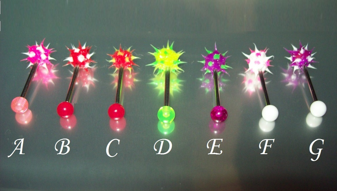Tongue Rings Tickler KOOSH BALL barbell stud 14 g hypoallergenic 316L surgical stainless steel straight piercing unique tongue body jewelry steampunk buy now online