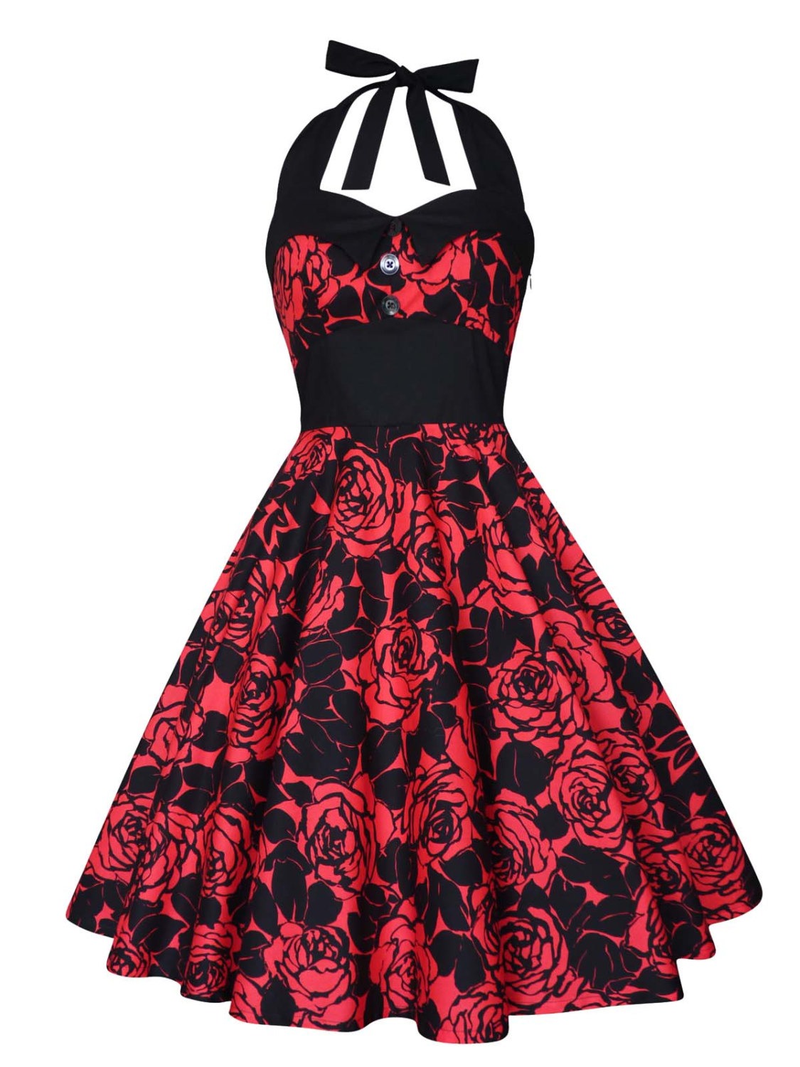 Lady Mayra Ashley Red Roses Dress Vintage Rockabilly Pin Up 1950s Retro Style Gothic Lolita Steampunk Swing Prom Party Plus Size Clothing steampunk buy now online