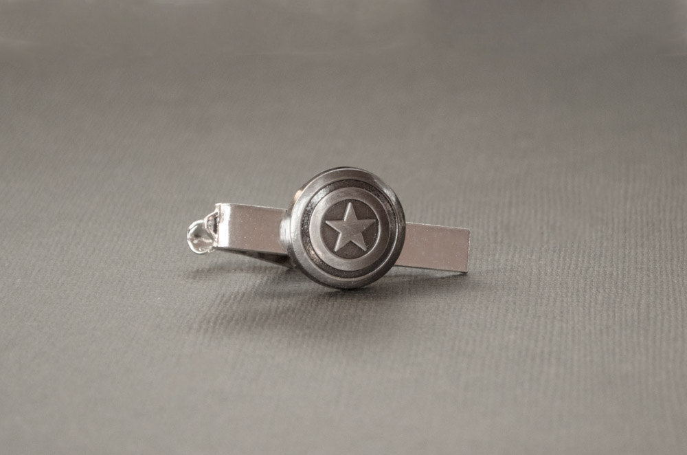 Men's Tie Clip Captain America Shield Tie Clip Captain American Pewter Shield Steampunk Antique Silver Tie Clip Men's Gifts steampunk buy now online