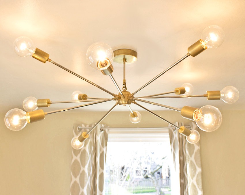 NEW! The Shepard Chandelier - Modern Brass Sputnik Chandelier steampunk buy now online