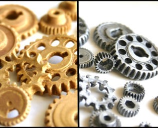 Edible Chocolate Candy Gears® Silver & Gold Mix unique edible embellishments or stand alone candy steampunk buy now online