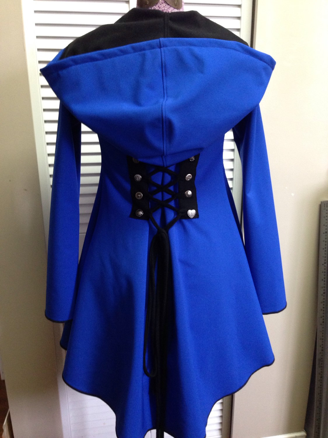 KAT Special listing Tardis Blue corset laced hoodie red riding hood raincoat pixie steampunk fairy festival clothing steampunk buy now online