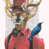 Deers steampunk Print Print Illustration Acrylic Painting Animal Painting Deer Picture mixed media deer illustration deer painting politic steampunk buy now online