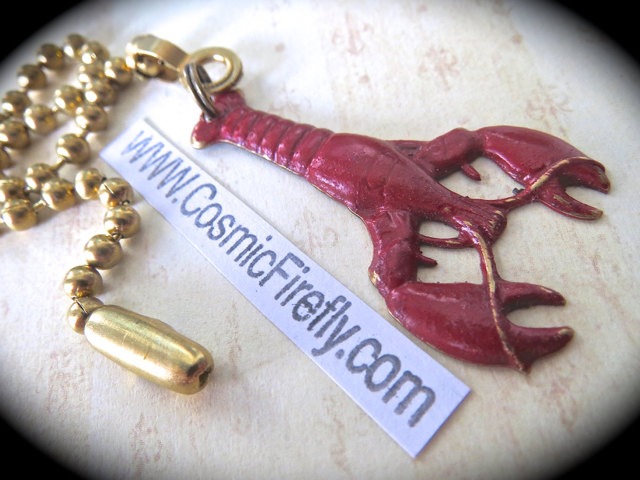 Red Lobster Fan Pull Steampunk Fan Pull Nautical Ceiling Fan Pull Chain Sea Life Ocean Theme Beach House Decor Small Fan Pull Chain steampunk buy now online