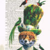 Steampunk Fox with birds Print Illustration Acrylic Painting Animal Painting Decor Wall hanging Wall Art rabbit illustration painting steampunk buy now online
