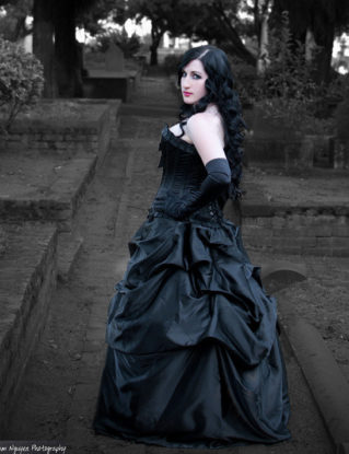 SALE Black Satin Steampunk Victorian Bella Bustle Pick-up Skirt Ready to Ship steampunk buy now online