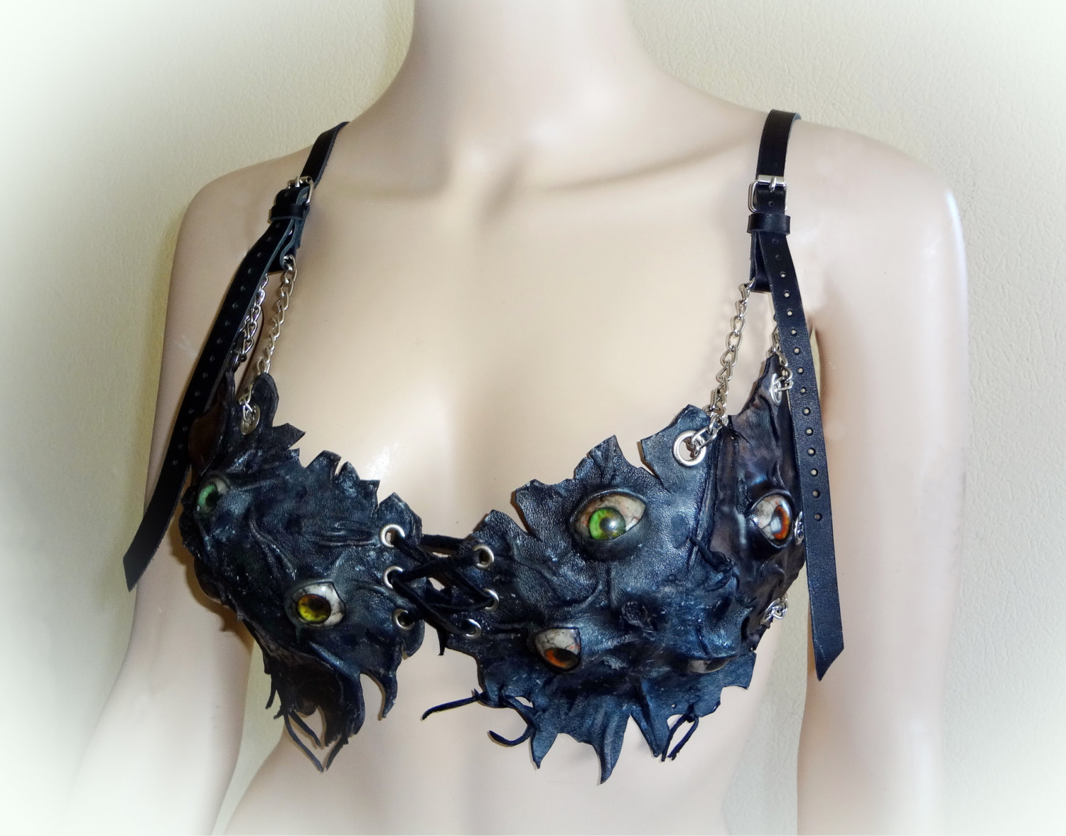 Zombie bra eyes bra zombie steampunk corset zombie bra brassiere leather bodice SEXY chic wild bra walking deads cosplay steampunk buy now online