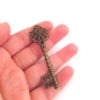 3 brass skeleton key pendant charms 68x21mm steampunk buy now online