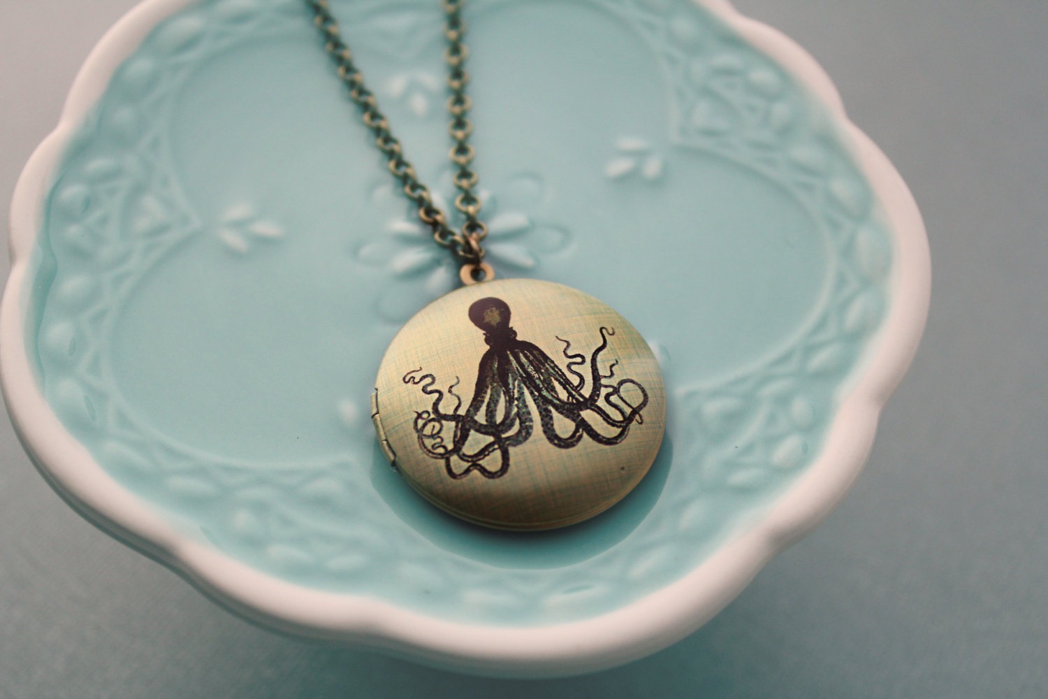 Nautical Octopus Vintage Style Locket Necklace - Steampunk Jewelry steampunk buy now online