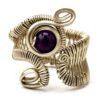 Amethyst Ring Steampunk Ring Wire Wrapped Ring Gemstone Ring Purple Stone Ring Boho Ring Cocktail Ring Band Ring Wire Work Ring Open Ring steampunk buy now online