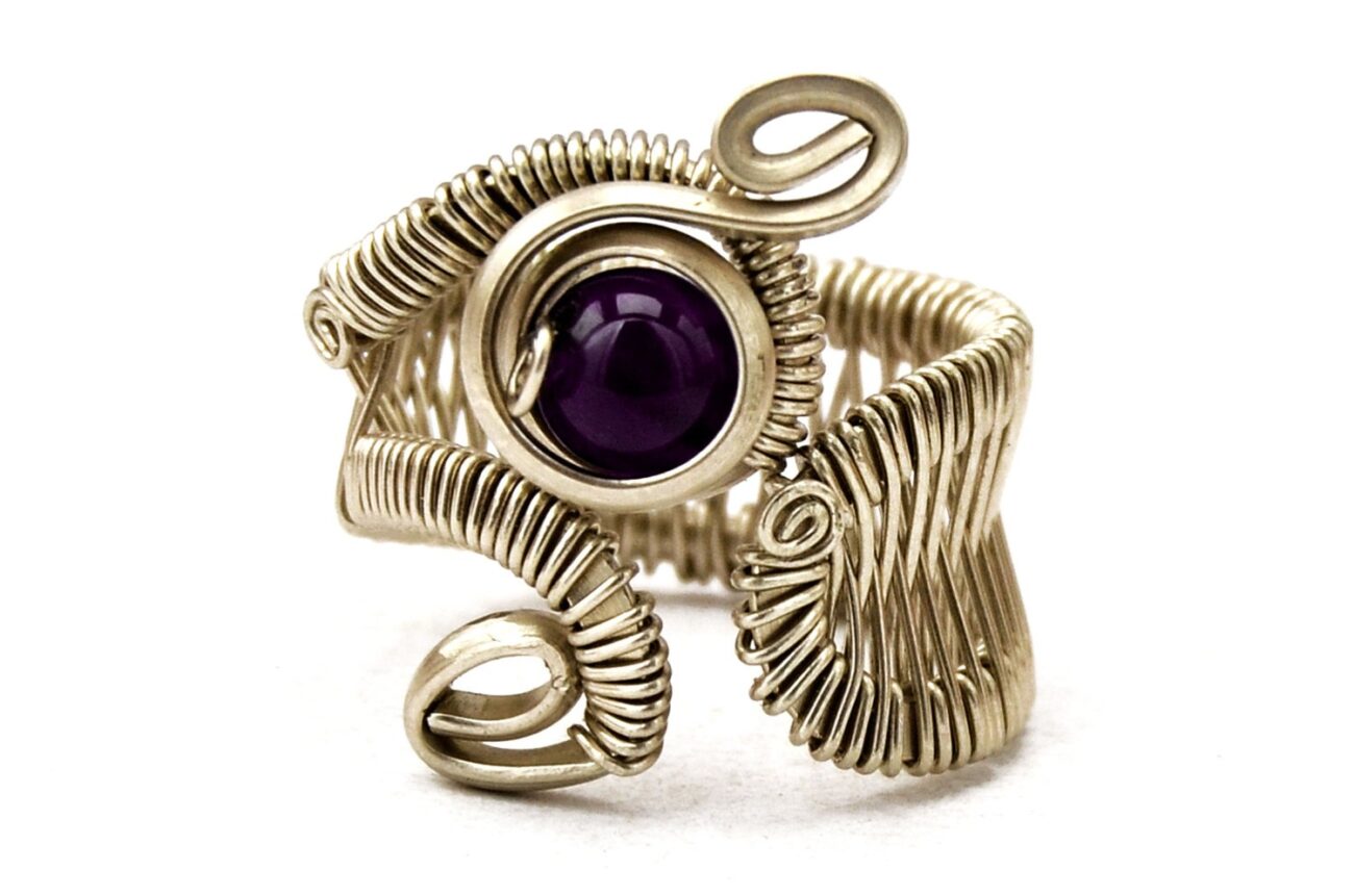 Amethyst Ring Steampunk Ring Wire Wrapped Ring Gemstone Ring Purple Stone Ring Boho Ring Cocktail Ring Band Ring Wire Work Ring Open Ring steampunk buy now online