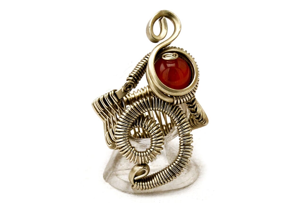 Red Carnelian Ring Open Band Ring Wire Wrap Ring Cocktail Ring Red Stone Ring Steampunk Ring Metalwork Bohemian Jewelry Anniversary Gift steampunk buy now online