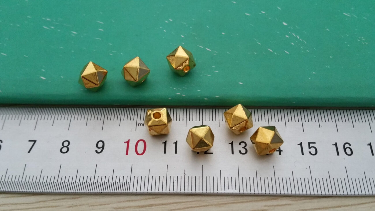 25Pcs Bright Gold Faceted Geometric Beads,CCB Beads, Geometric Jewelry,Do it Yourself Geometric necklace 7x7mm A346 steampunk buy now online