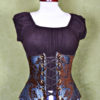 Waist 39 to 41 Chocolate & Teal Medallion Wench Corset steampunk buy now online