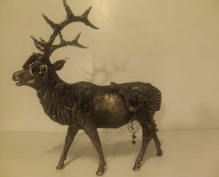 Steampunk elk, bull elk, recycled art, home decor, antlers, assemblage art, dream catcher steampunk buy now online