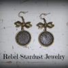 Bronze Steampunk / Alice In Wonderland clock earrings with cute butterfly bow steampunk buy now online