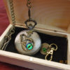Pocket Watch - Monogrammed Key Ring - Zipper Pull - Steampunk - Pterodactyl - Dragon - Eye - Swarovski Crystal - In Wood Box - Free Shipping steampunk buy now online