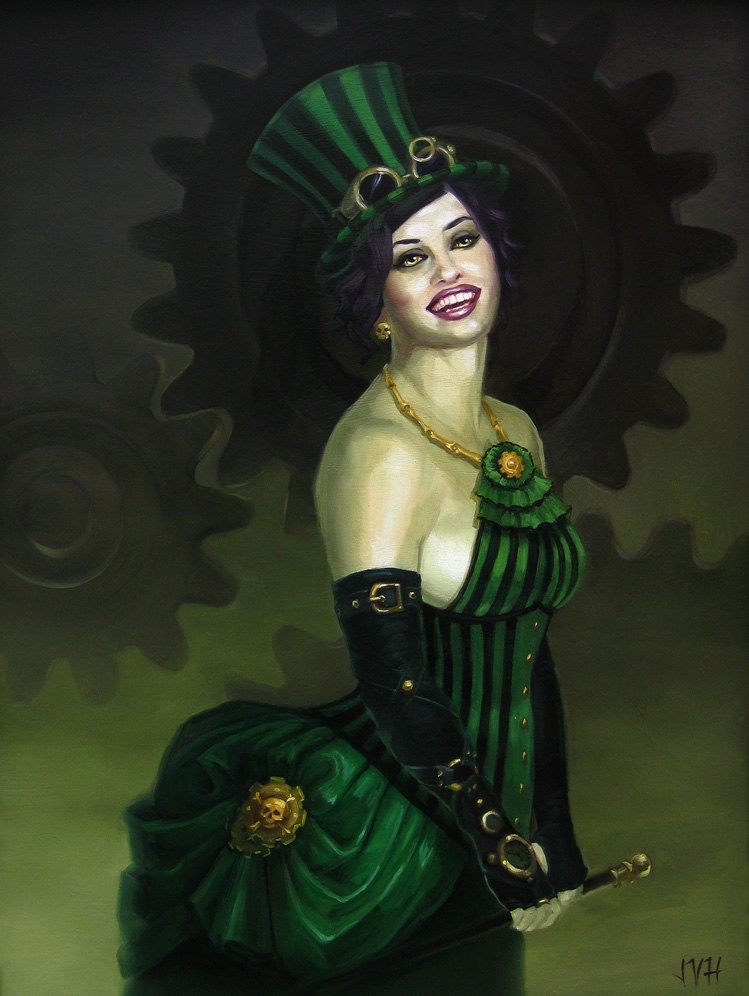 Limited-Edition Fine Art Print: "Baroness Samadhi", 11"x14" Print on Semi-Gloss Photo Paper. Signed by artist. Comes in 16"x20" Black Mat. steampunk buy now online