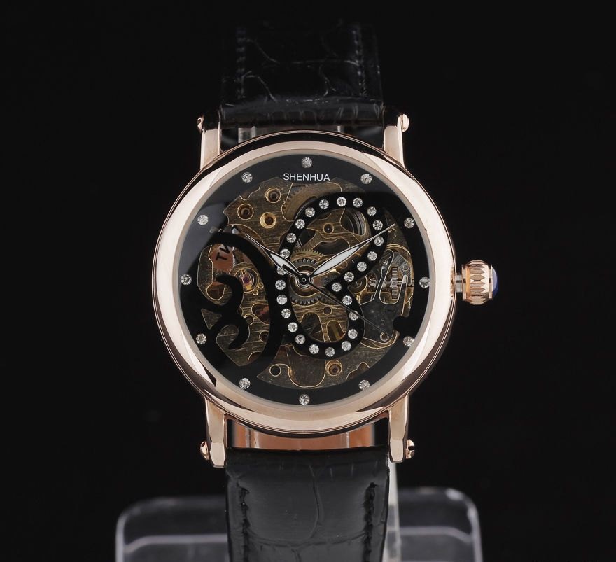 Women's Skeleton Watch Steampunk Watch Rose Gold Unique Butterfly Skeleton Dial Automatic Self Winding Gift for Her BLACK steampunk buy now online