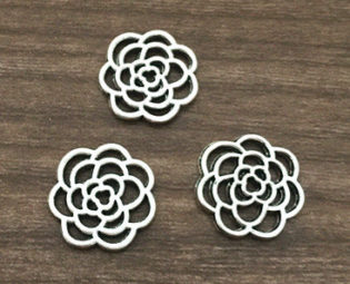 Flower Charms -25pcs Antique silver Flower Connectors charm Pendants 16mm AB202-2 steampunk buy now online