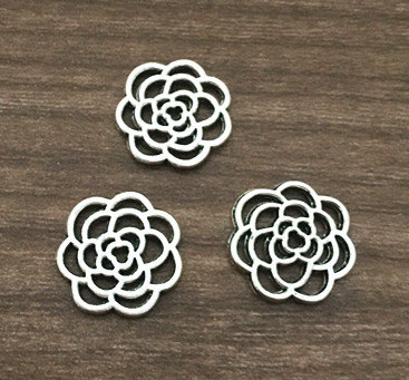 Flower Charms -25pcs Antique silver Flower Connectors charm Pendants 16mm AB202-2 steampunk buy now online