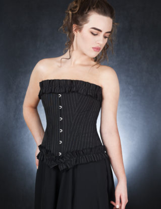 Pinstripe Steel Boned Corset steampunk buy now online