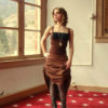 Brown bustled Steampunk dress with pockets steampunk buy now online