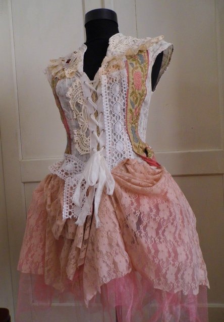 Dress,victorian, steampunk, lace, jane austen, marie antointte, shabby chic, fairy punk, ballerina , pink lace, lace, blush, bridal, tulle steampunk buy now online