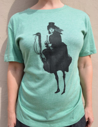 Woman Riding Ostrich T-Shirt steampunk buy now online