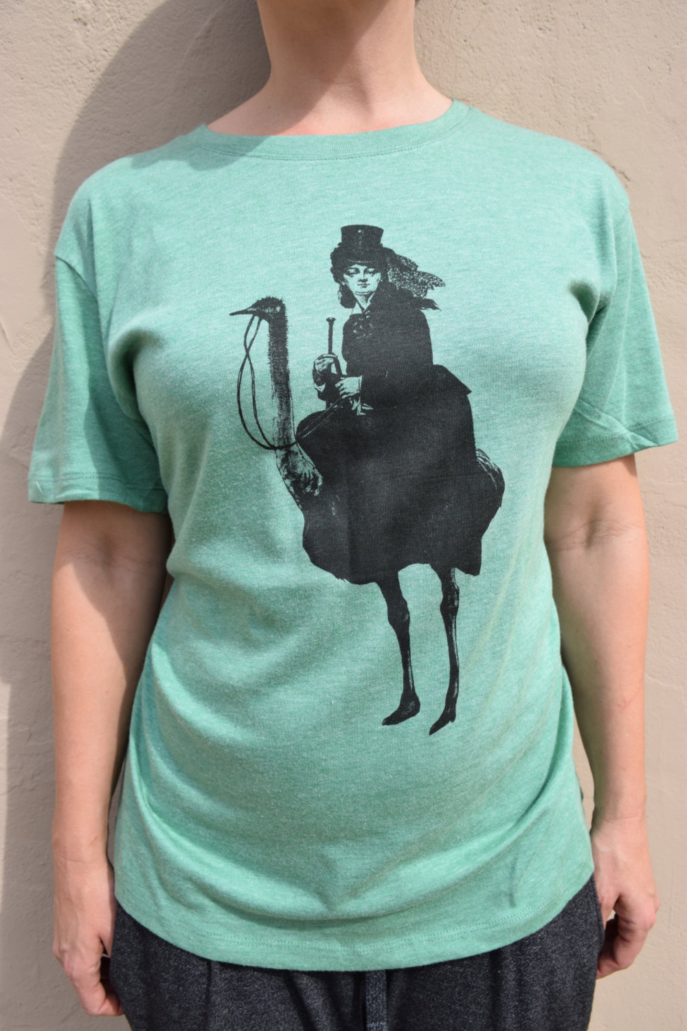 Woman Riding Ostrich T-Shirt steampunk buy now online