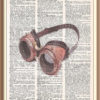 Steampunk Pilot Goggles--Vintage dictionary Art print- Fits 8x10 frame or mat steampunk buy now online