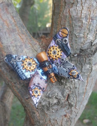 Steampunk Butterfly Fridge Magnet (x1) steampunk buy now online