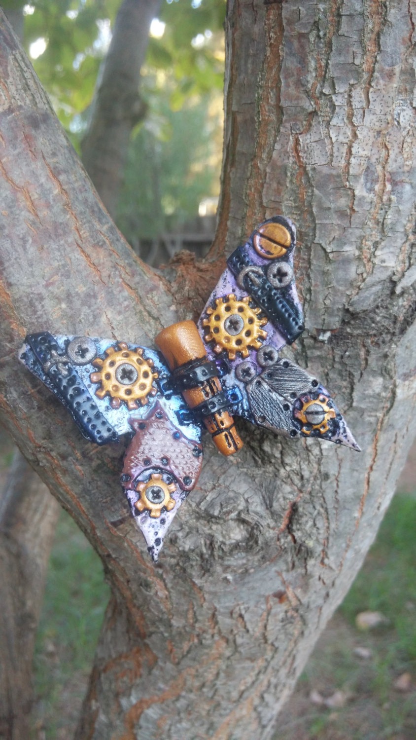 Steampunk Butterfly Fridge Magnet (x1) steampunk buy now online