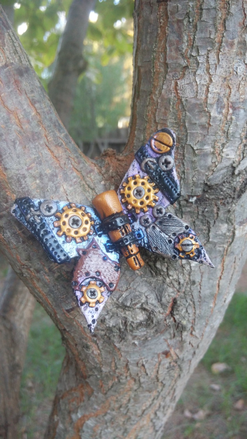 Steampunk Butterfly Fridge Magnet (x1) steampunk buy now online
