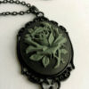 Gray Rose Flower Cameo Necklace steampunk buy now online