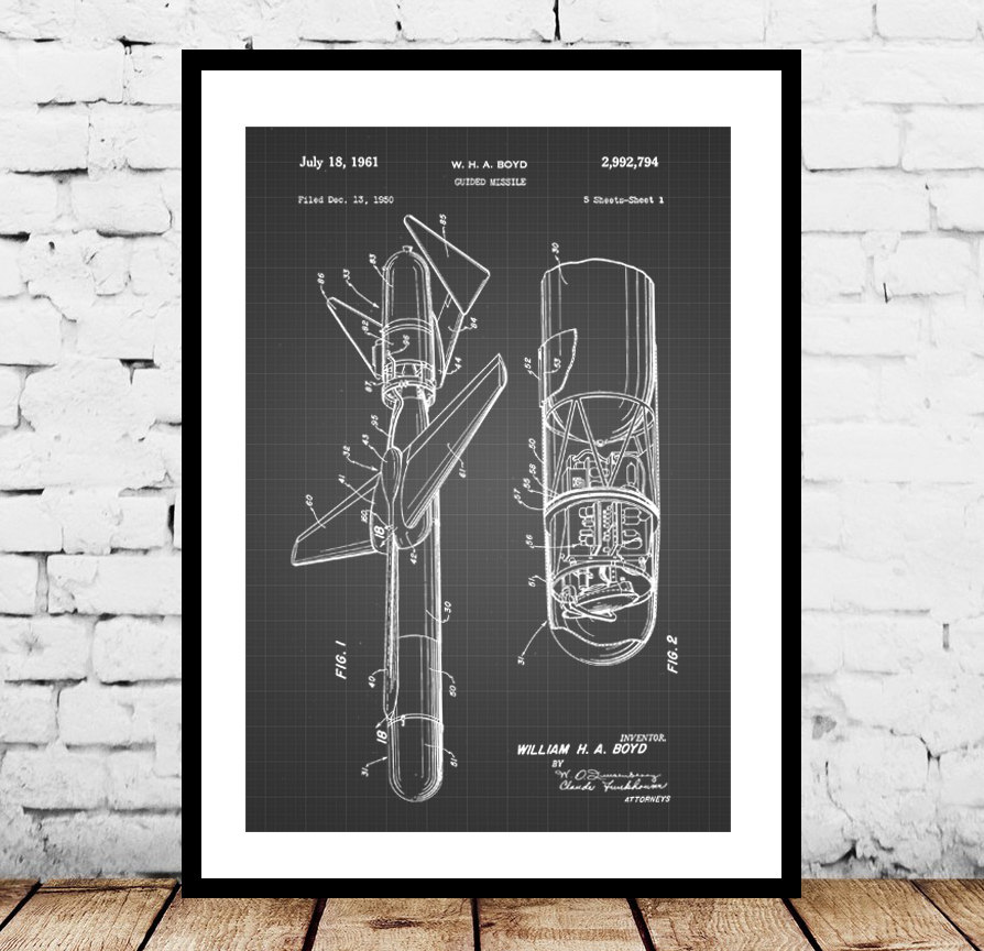 Missile Art, War Art, Guided Missile Poster, Guided Missile Patent, Guided Missile Print, Guided Missile Blueprint, Guided Missile Wall Art steampunk buy now online