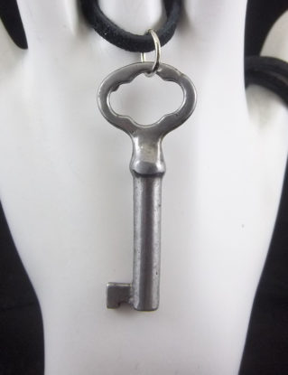 Vintage Key Necklace, Tubular Key, Skeleton Key, Leather Cord, Mens Necklace, Womens Necklace, Steampunk Necklace, Handmade steampunk buy now online