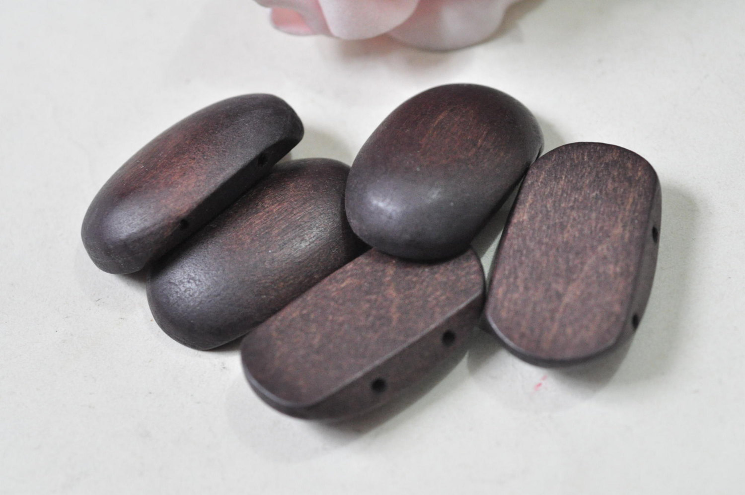 10pcs Oval Wooden Bead Brown Finished Natural Wood Bead Ellipse 2 Holes 37x22mm MT747 steampunk buy now online