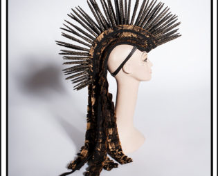 READY TO SHIP Decay-dance…. Rebar Mohawk in Black and Gold steampunk buy now online