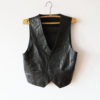 Black Leather Mens Vest Metallic Buttons Waistcoat Gentlemen's Boho Biker Motorcycle Size Medium steampunk buy now online