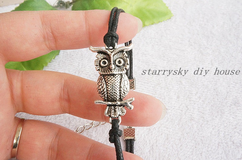 Ancient Silver Owl Bracelet,Night Owl ,Steampunk Friendship Everyday Jewelry,Graduation gift,customized Bracelet, steampunk buy now online