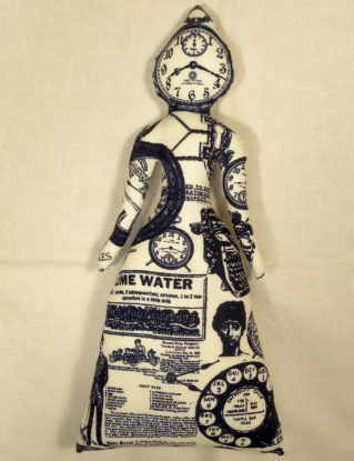 TIME Stands Still STEAMPUNK cloth art doll 11 in. tall You Finish it Bead Decorate Goddess steampunk buy now online