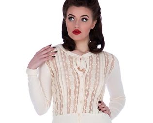 Voodoo Vixen Women's Iris Steampunk Cream Lace Cardigan - Small steampunk buy now online