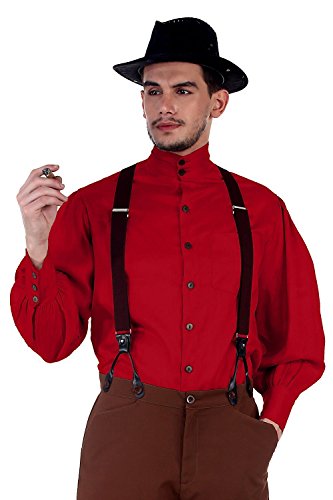 ThePirateDressing Steampunk Victorian Gothic Punk Vampire Seigneur Gentlemen Shirt Costume C1292 [Red] [Medium] steampunk buy now online