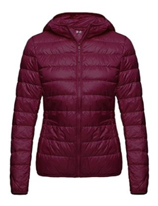 Women's Hooded Packable Ultra Light Weight Down Coat NLM(Wine Red,Large) steampunk buy now online