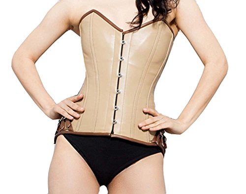 Eimee Genuine Leather Corset Steel Boned Buckles Back Lacing Steampunk Clothing Top 41 KARIS (24") steampunk buy now online