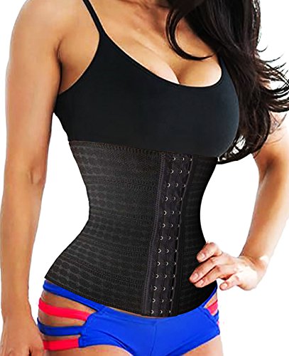 Steel Boned Waist Training Cincher Fitness Corset Abdominal Wraps for Weight Loss (S, Black) steampunk buy now online