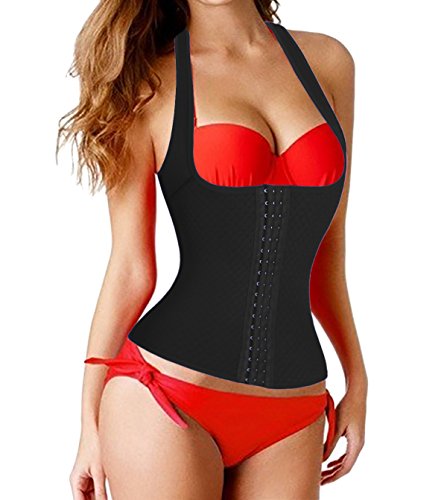 Waist Trainer Women Themal Fat Burner Body Shaper Corset Cincher Hooks Vest (S, Black) steampunk buy now online